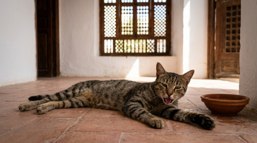 Coup de chaleur chez le chat : signes d'alerte, premiers secours et urgences