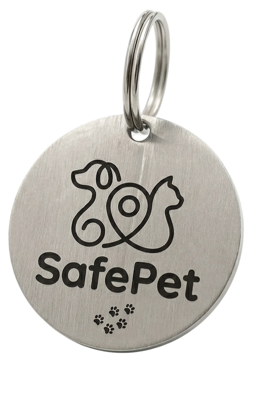 Médaille SafePet verso avec code court SP-XXXX